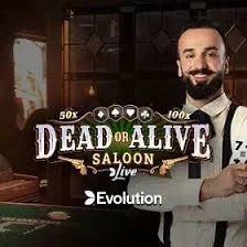 Live Dealer logo of Dead or Alive: Saloon from Evolution at WishWin Casino