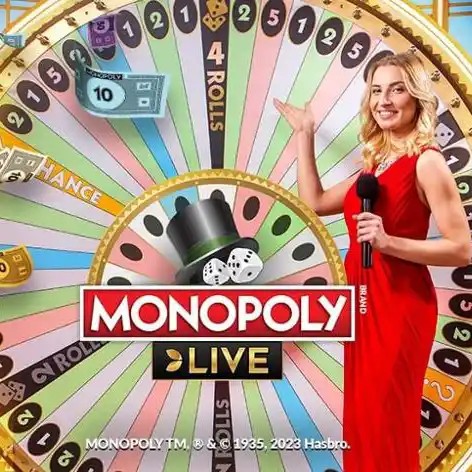 Monopoly Live online game logo by Evolution on wishwin-casino.fr